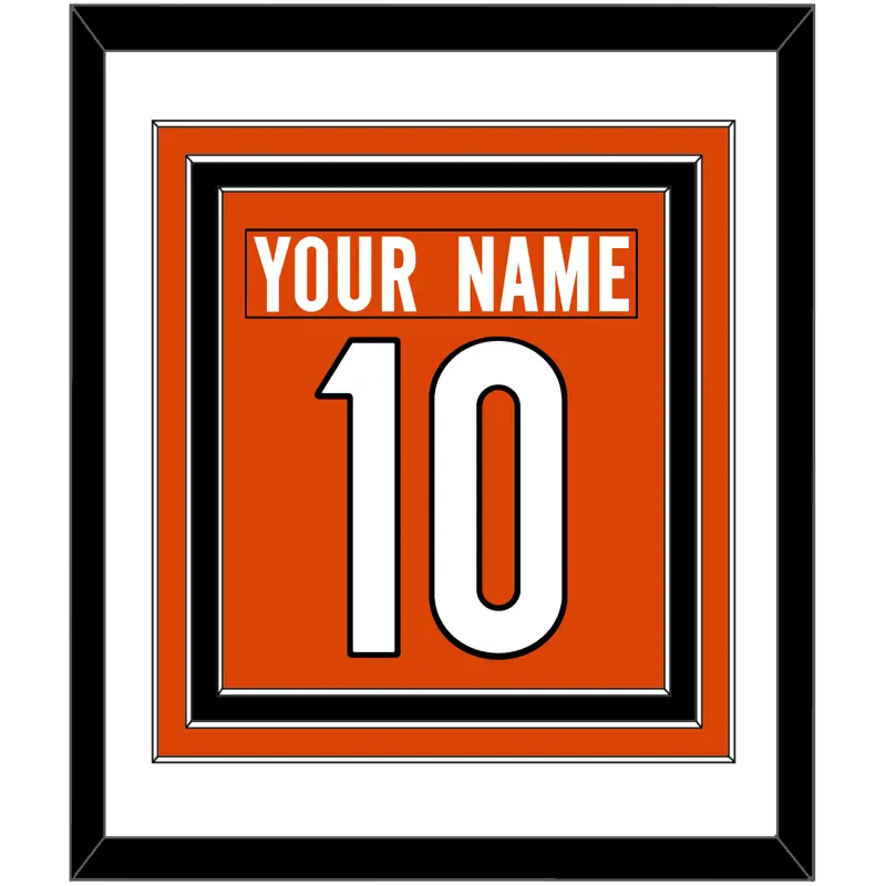 Cincinnati Nameplate & Number (Back) Combined - Alternate Orange - Triple Mat 1