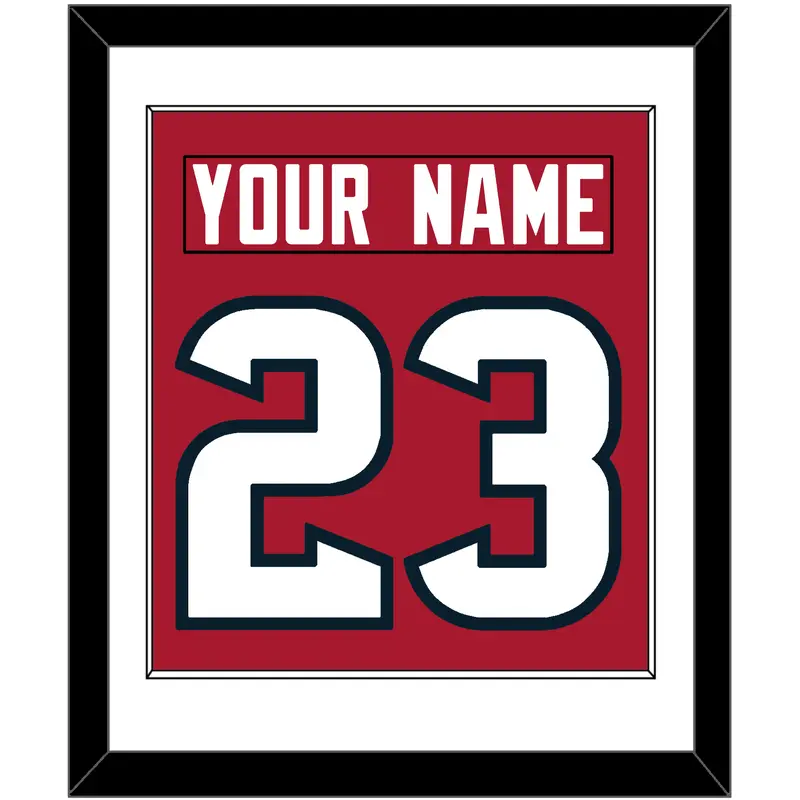 Houston Nameplate & Number (Back) Combined - Alternate Red (2003-2023) - Single Mat 1