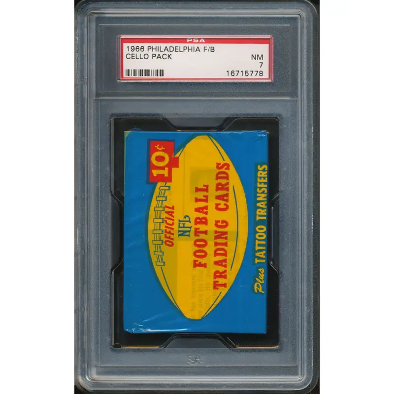 1966 Philadelphia Football Unopened Cello Pack PSA 7
