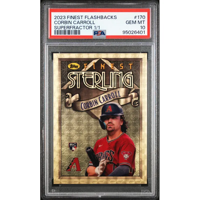 Corbin Carroll 2023 Topps Finest Flashbacks Superfractor RC #1/1 PSA 10 Gem Mint