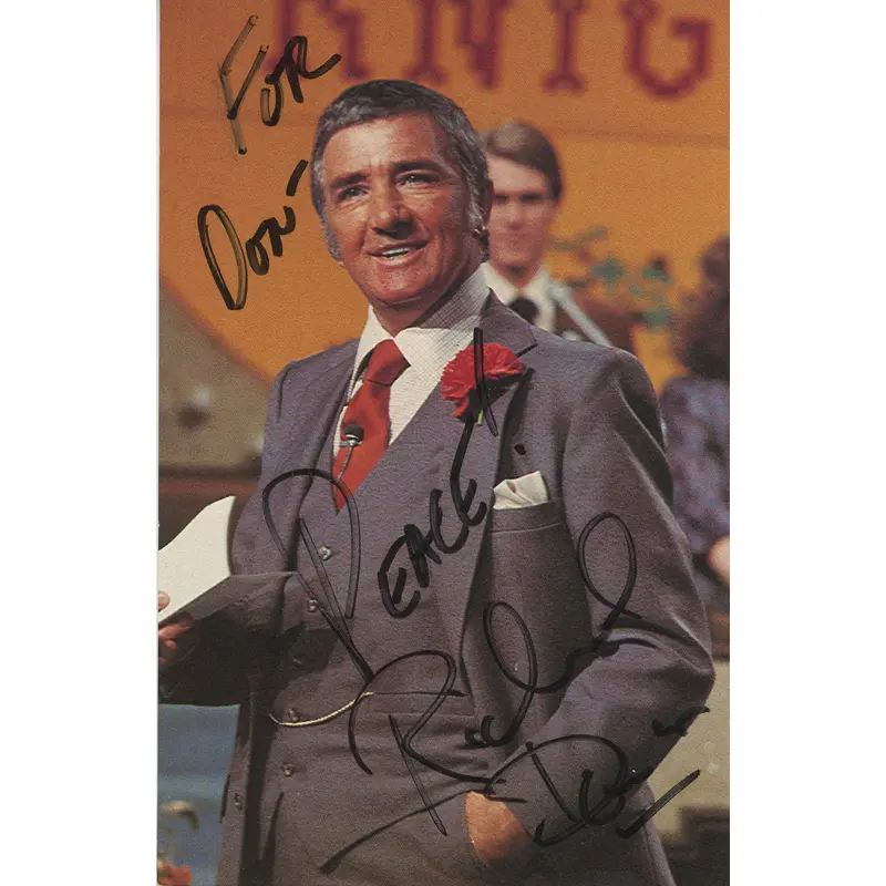 Richard Dawson Match Game "For Don, Peace" Signed 3.5x5.5 Postcard JSA #AX48170