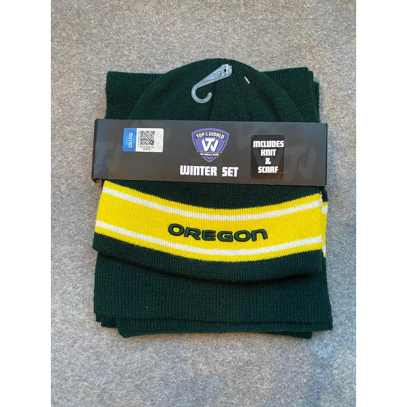 Oregon Ducks Scarf & Beanie Winter Set