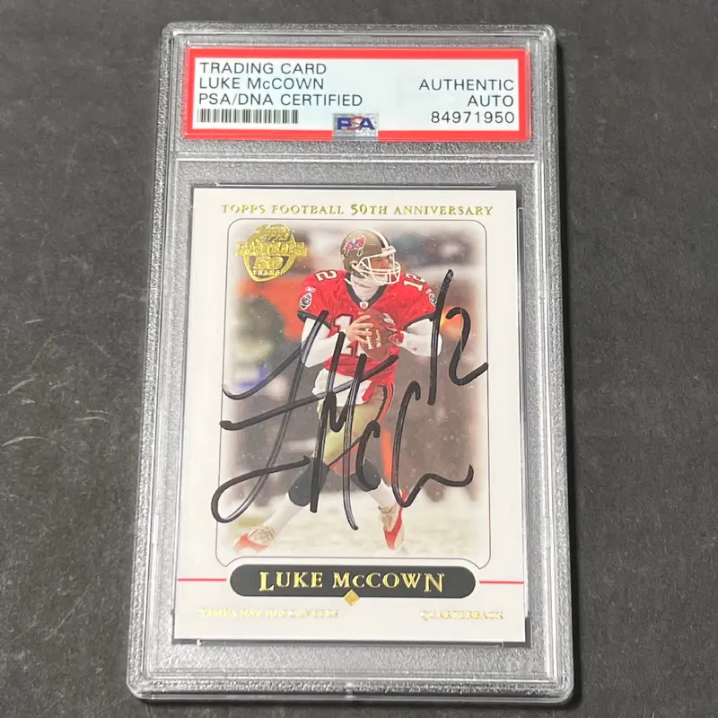 2005 Topps Heritage #145 Luke McCown Signed Card AUTO PSA Slabbed Bucs