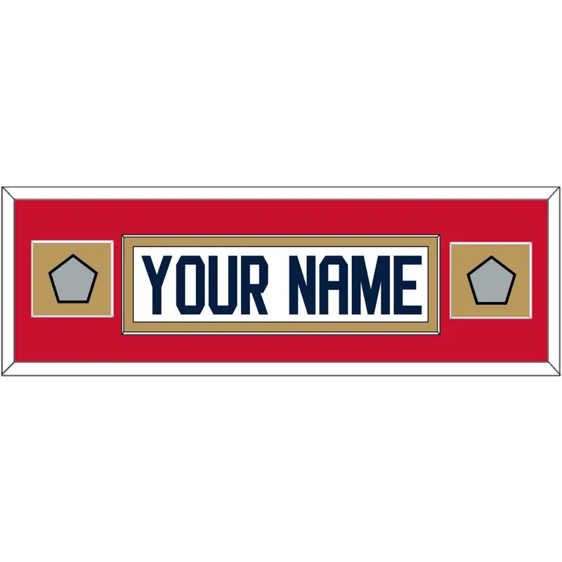 Florida Nameplate & 2 Stanley Cup Finals Patches - Road White - Single Mat 4