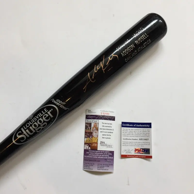 2014 Addison Russell Rookie Signed Game Used Bat Chicago Cubs PSA DNA & JSA COA