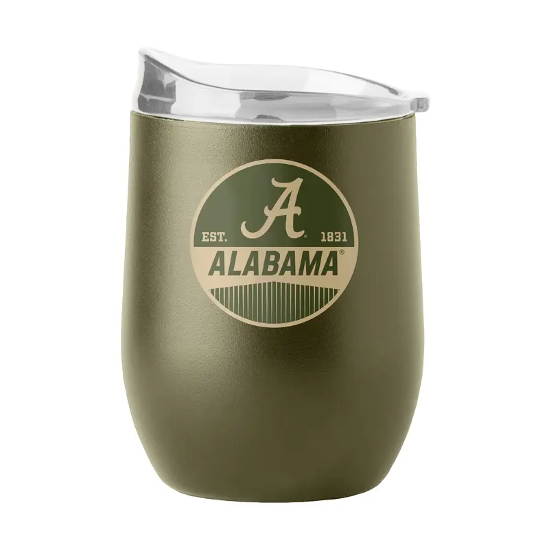Alabama 16oz Badge Powder Coat Curved Beverage