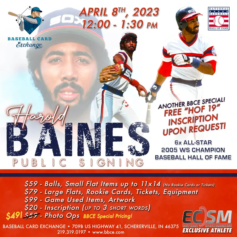 Harold Baines Autograph Regular Ticket