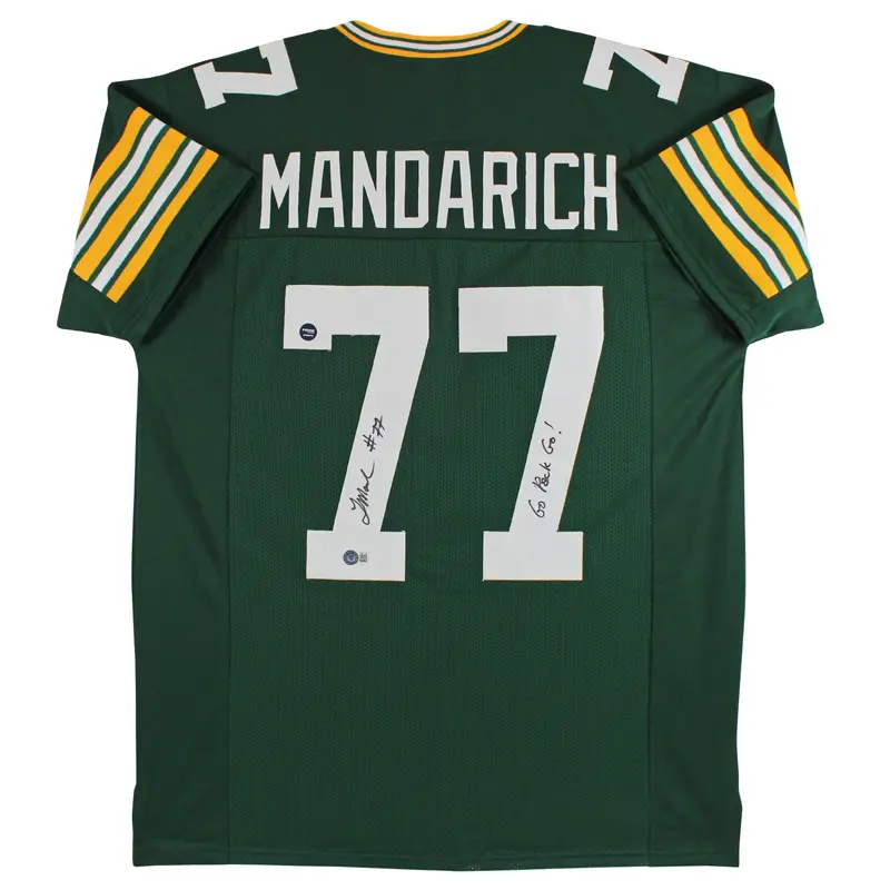 Tony Mandarich Go Pack Go! Signed Green Pro Style Jersey Autographed BAS Witness