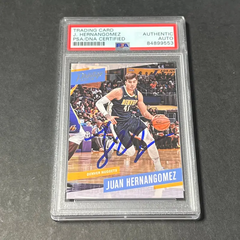 2017-18 Panini Prestige #90 Juan Hernangomez Signed Card PSA AUTO Nuggets