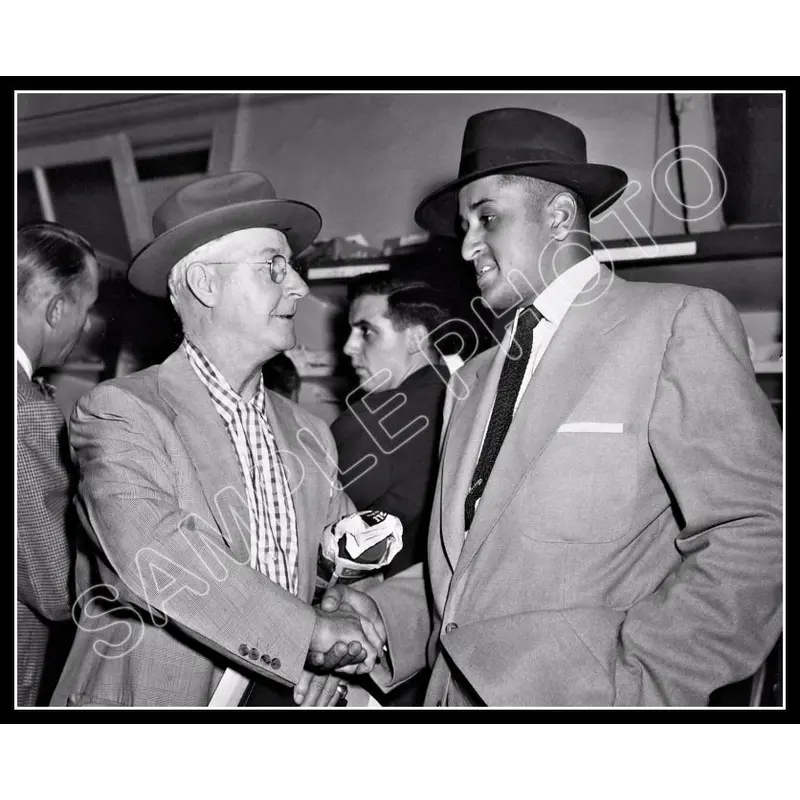 Don Newcombe Burt Shotton 8X10 Photo - 1950 Brooklyn Dodgers - 2056