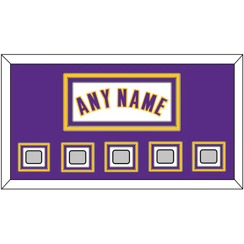 Los Angeles Name & 5 Trophy Patches - Alternate White (2002-2018) - Triple Mat 2