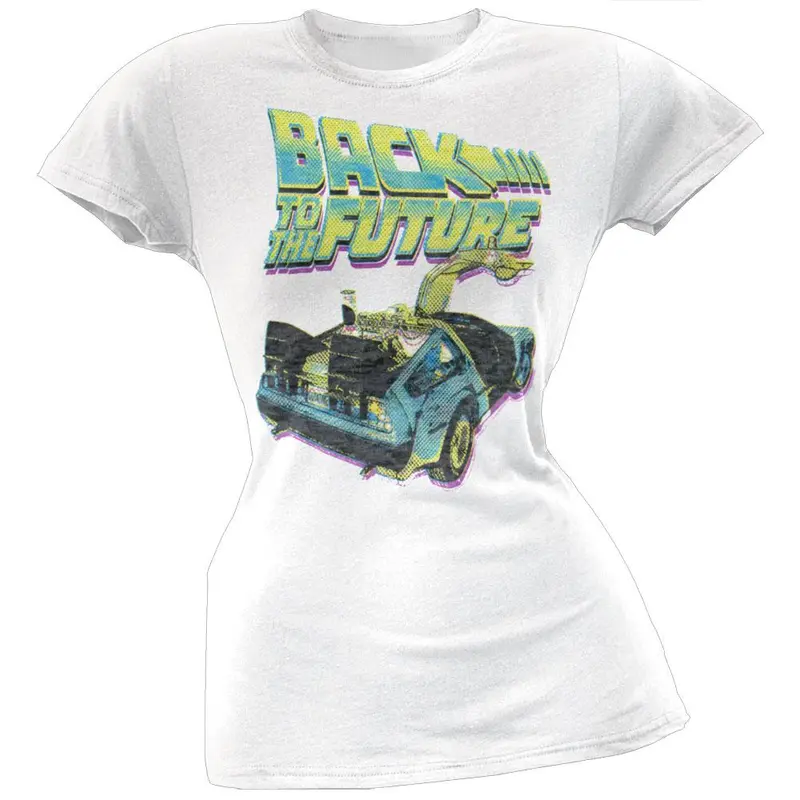 Back To The Future - Neon Juniors Burnout T-Shirt