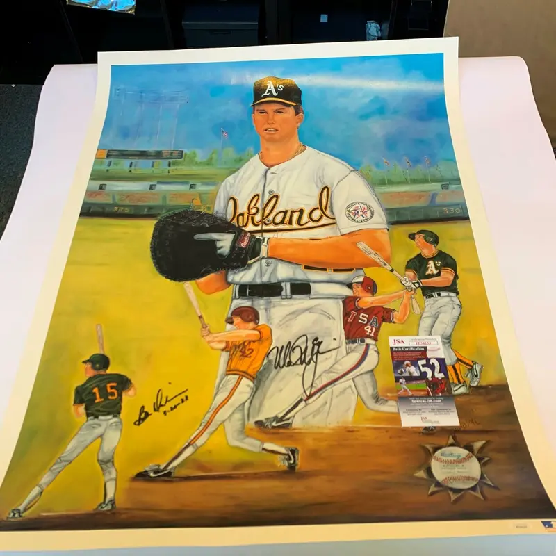 Rare 1988 Mark Mcgwire Signed Large 26x34 Lithograph Photo With JSA COA