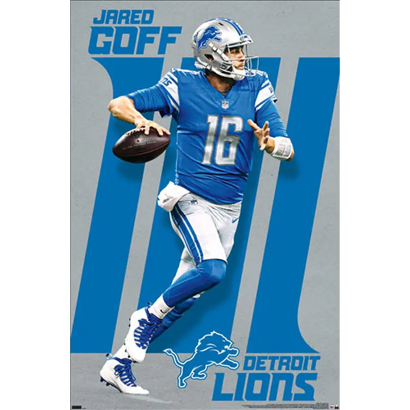 Jared Goff "Superstar" Detroit Lions QB NFL Action Poster - Costacos Sports