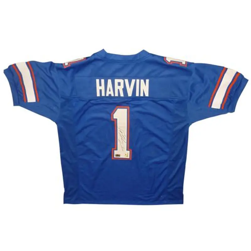 Percy Harvin Autographed Florida Gators (Blue #1) Custom Jersey