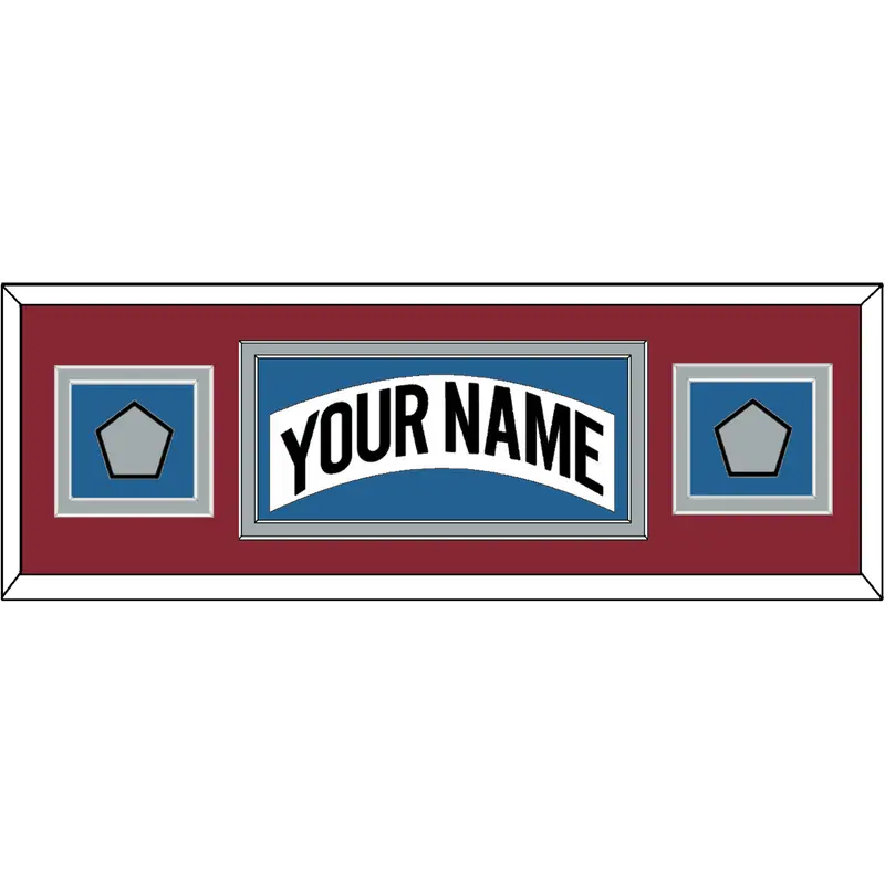 Colorado Nameplate & 2 Stanley Cup Finals Patches - Home White (1995-1996) - Double Mat 7