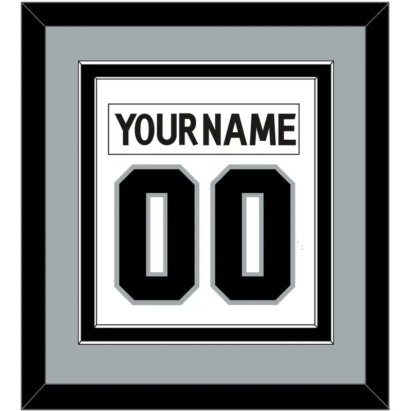 Los Angeles Nameplate & Number (Back) Combined - Road White (2011-2017) - Double Mat 4