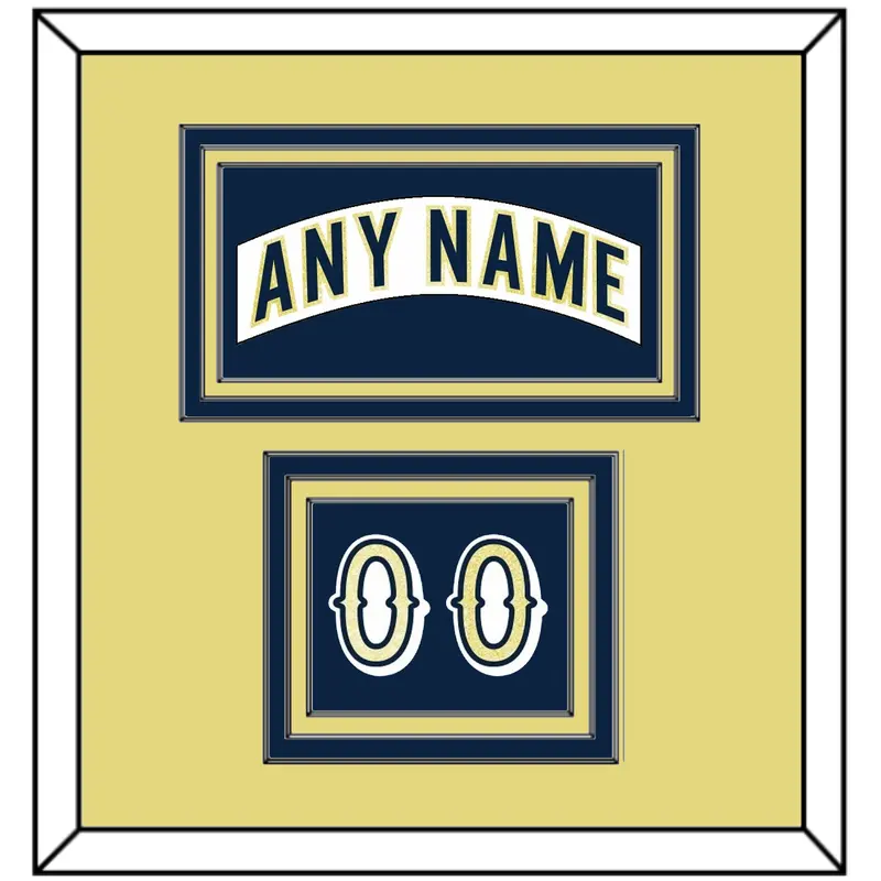 Notre Dame Hockey Nameplate & Number (Shoulder) - Home White - Triple Mat 3