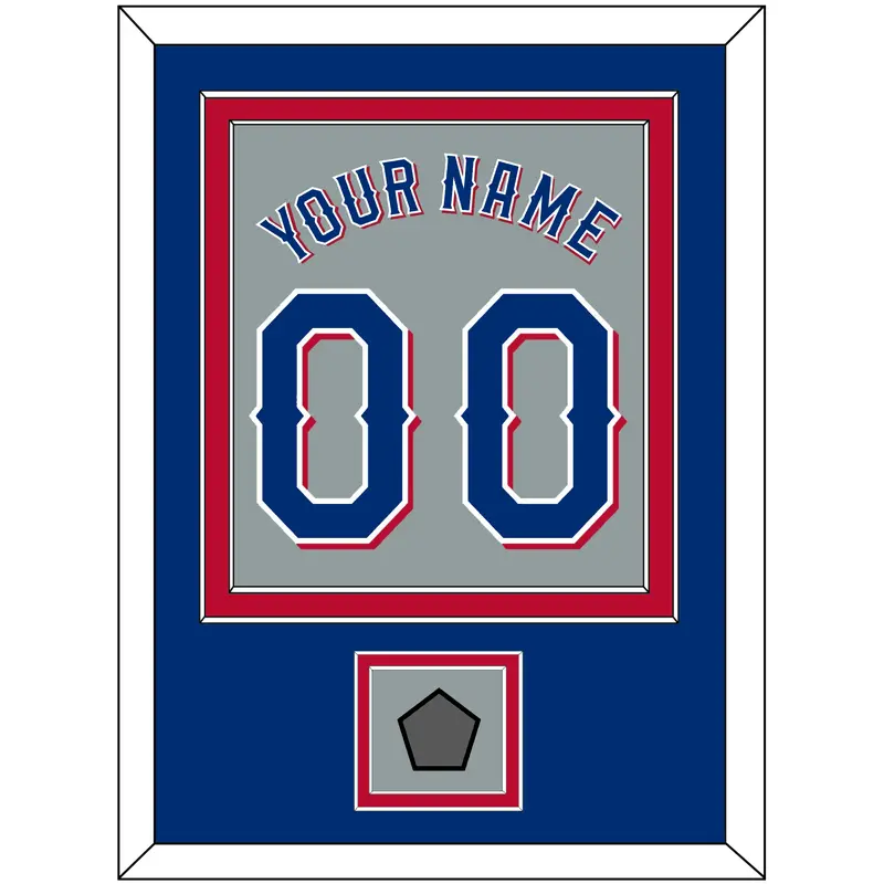 Texas Name & Number With World Series Jersey Patch - Road Gray (2020-2023) - Double Mat 3