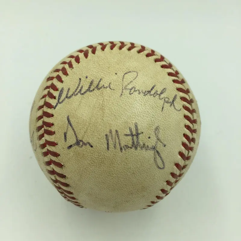 1987 All Star Game Don Mattingly Rickey Henderson Signed Game Used Baseball JSA