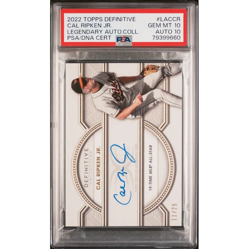 Cal Ripken Jr 2022 Topps Definitive Legendary Auto #11/25 PSA 10 Auto 10
