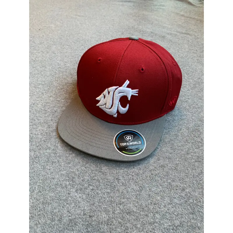 Youth Crimson & Grey Flat Bill Adjustable Hat