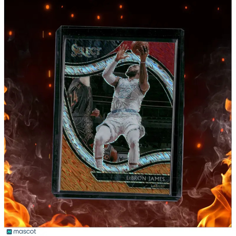 2020-21 Panini Select LeBron James Courtside Red / Orange Shimmer Prizm #223