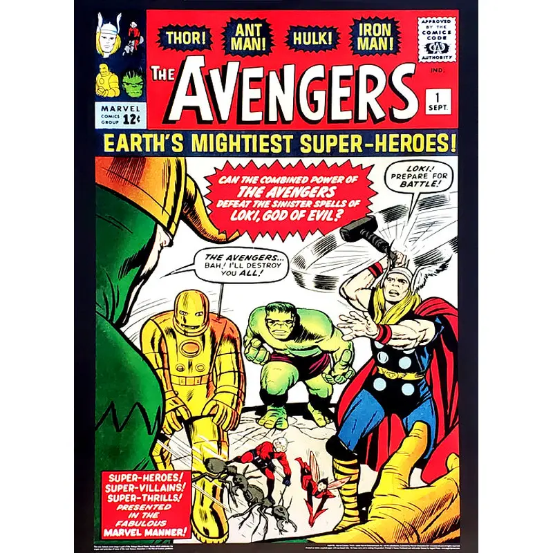 The Avengers #1 (1963) Marvel Comics Vintage Cover Poster Print - Asgard Press