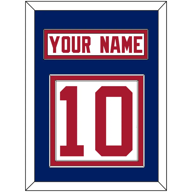 New York Nameplate & Number (Back) - Road White - Double Mat 2