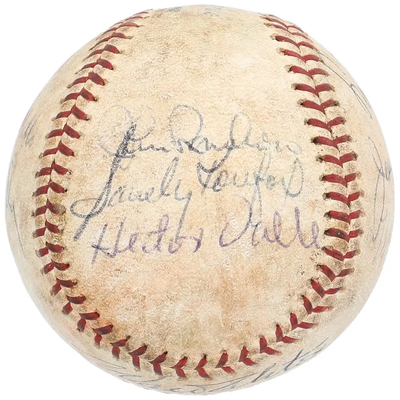1965 Los Angeles Dodgers World Series Champs Team Signed Baseball Koufax JSA COA