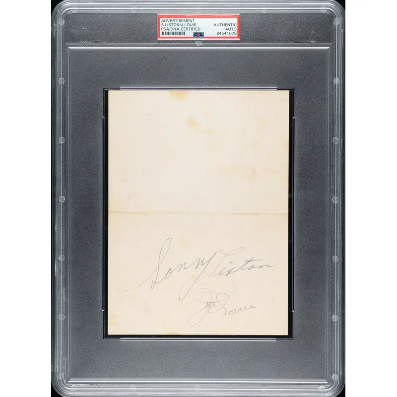 Sonny Liston & Joe Louis Signed 1950's Thunderbird Theatre Card PSA DNA