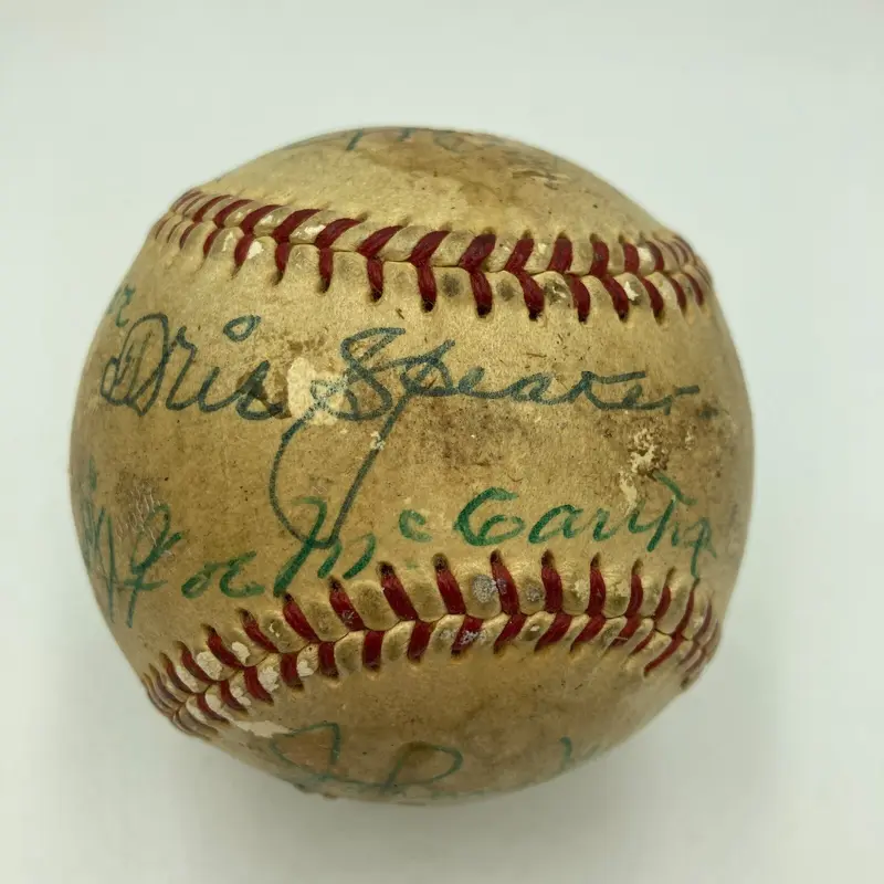 Ty Cobb Jimmie Foxx Cy Young Tris Speaker HOF Multi Signed Baseball PSA DNA