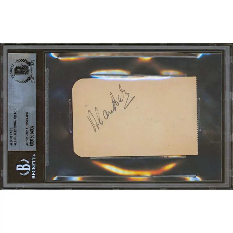Alan Hale & Verna Felton Authentic Signed 2.4x3.85 Album Page BAS Slabbed