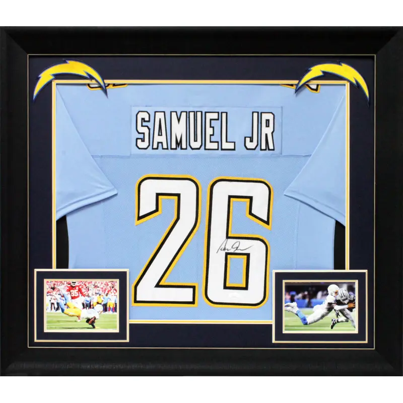 Asante Samuel Jr. Authentic Signed Powder Blue Pro Style Framed Jersey JSA Wit