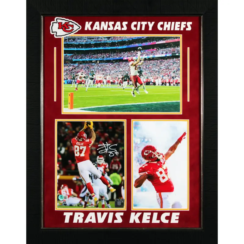 Chiefs Travis Kelce Authentic Signed 8x10 Vertical Framed Photo Autographed BAS