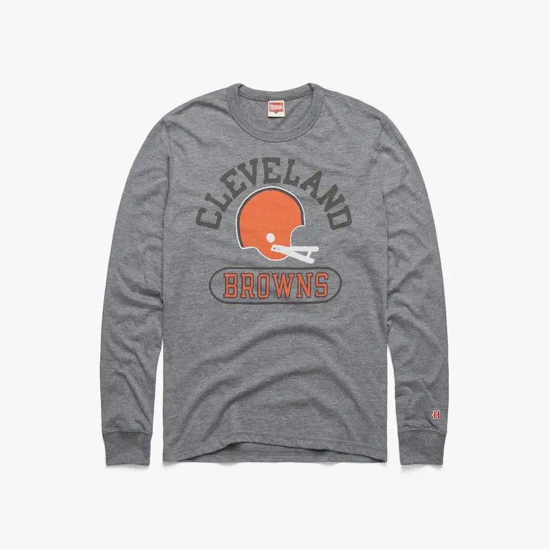 Cleveland Browns Throwback Helmet Long Sleeve Tee