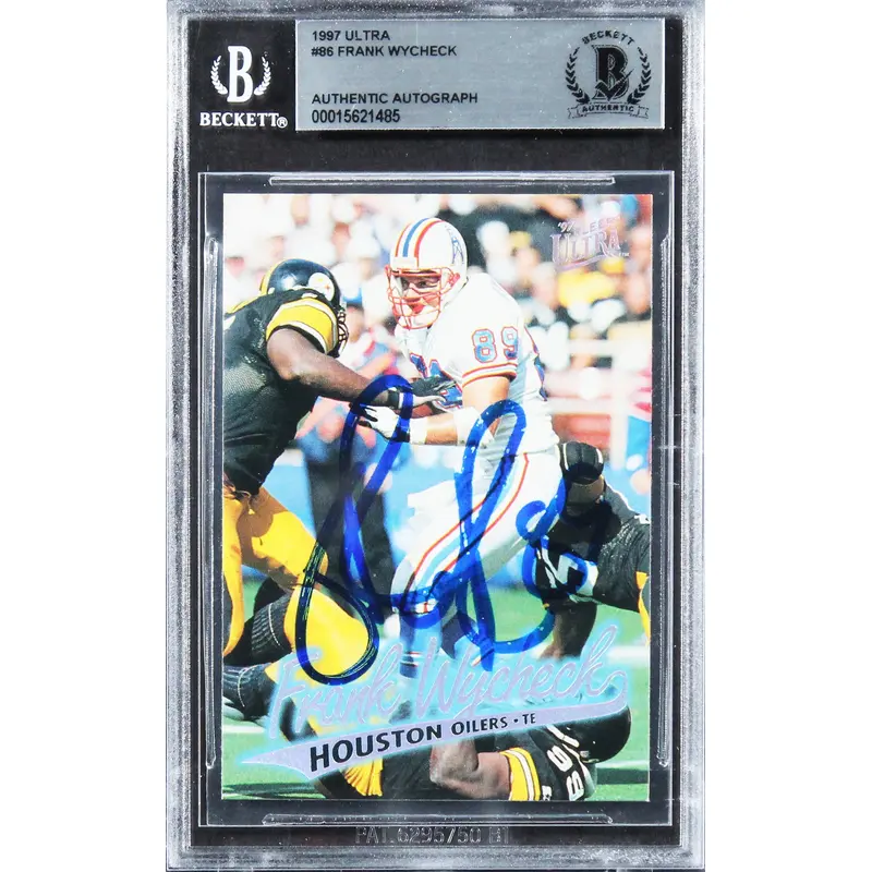 Oilers Frank Wycheck Authentic Signed 1997 Ultra #86 Card BAS Slabbed