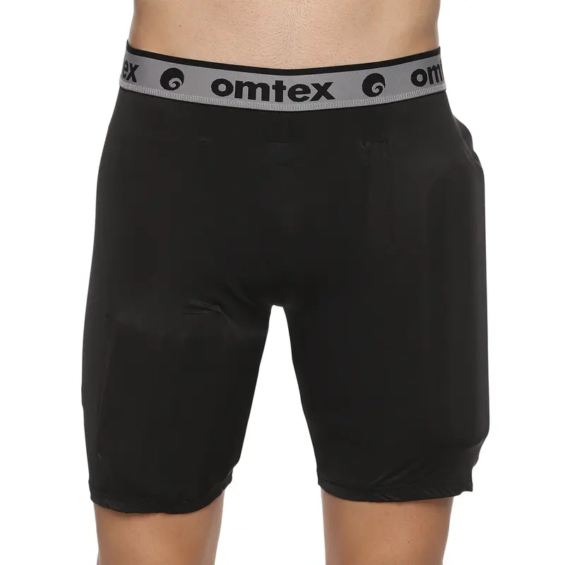 Omtex Compression Batting Shorts with Inner Pad - Left Handed - Black | Kibi Sports
