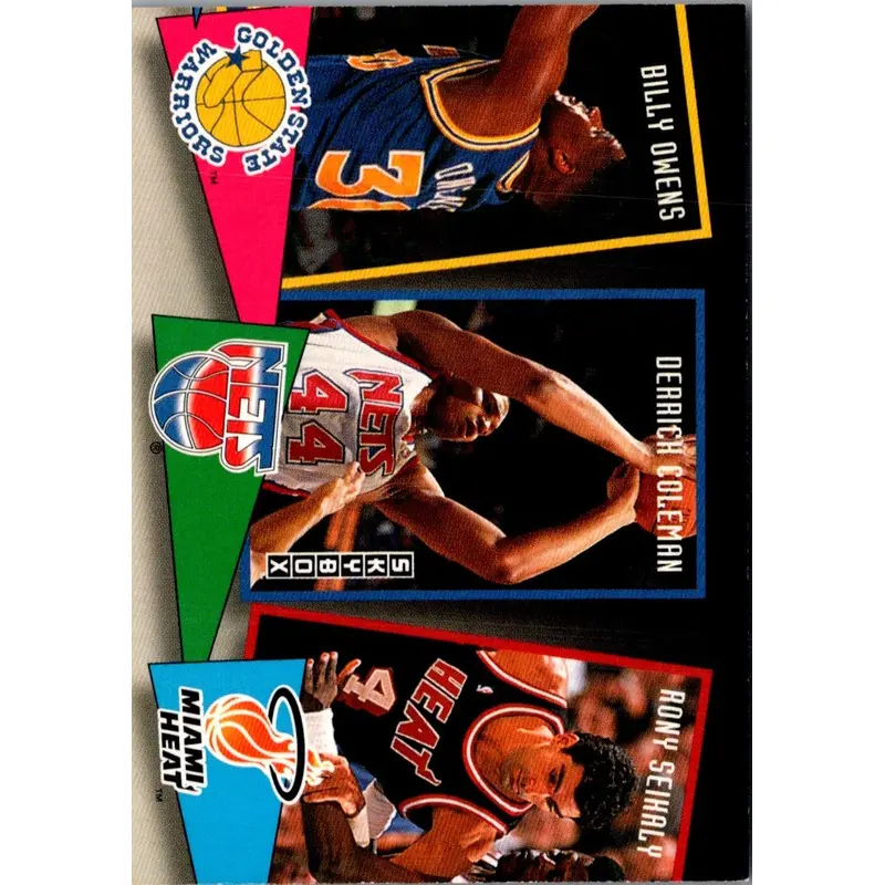 1992 SkyBox School Ties Billy Owens/Derek Coleman/Rony Seikaly #ST8