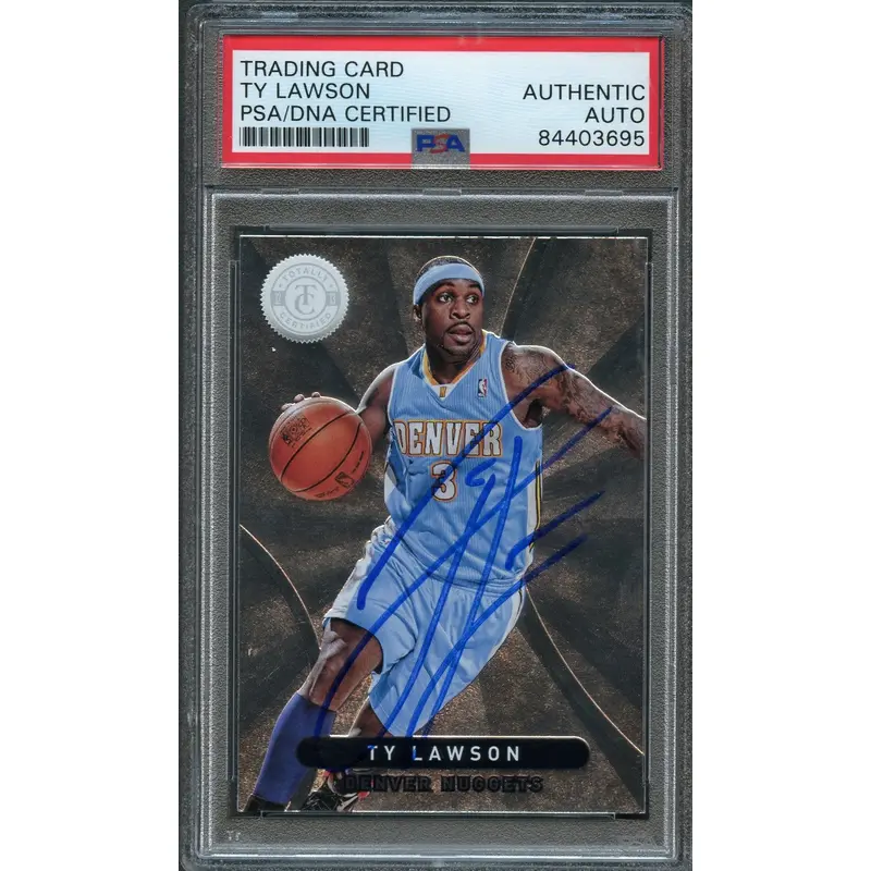 2012-13 Totally Certified #226 Ty Lawson Signed Card AUTO PSA Slabbed Nuggets