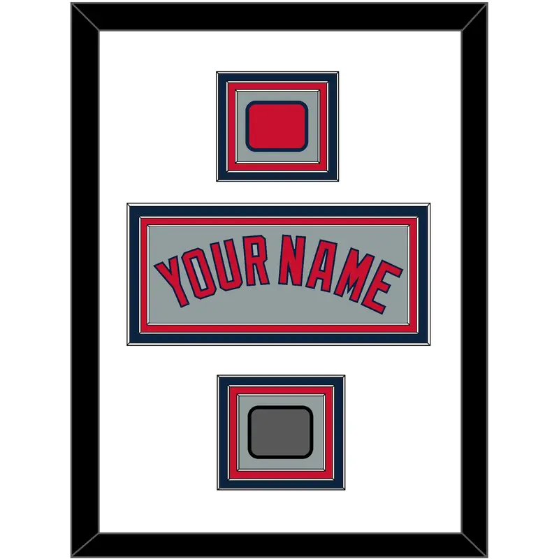 Boston Name, Logo Patch & World Series Champions Patch - Road Gray - Triple Mat 1