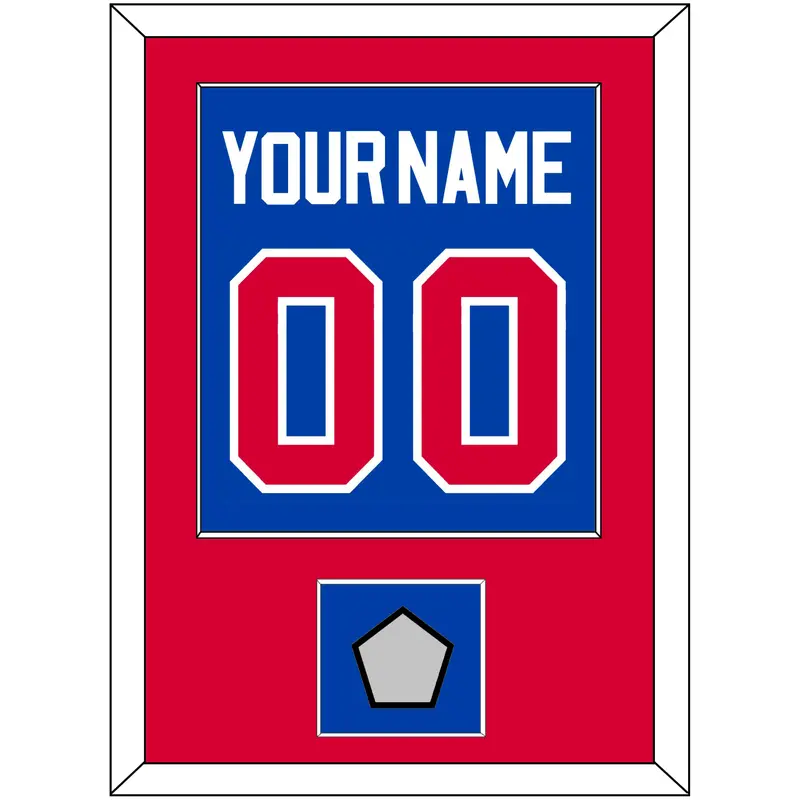 Detroit Name & Number With Champions Patch - Road Blue (1981-1996) - Single Mat 2