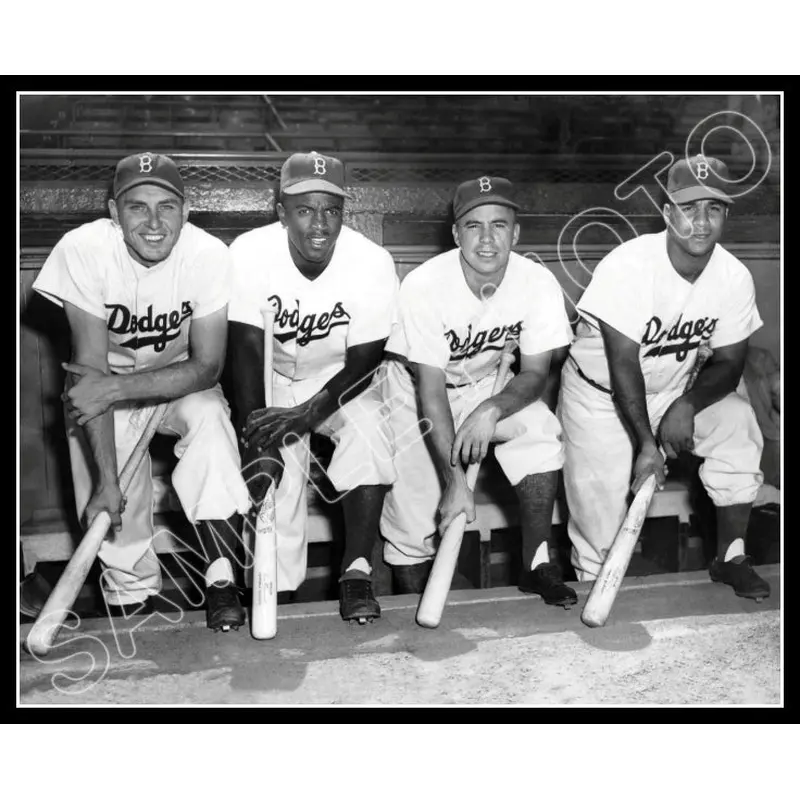 Jackie Robinson Roy Campanella 8X10 Photo - 1949 Dodgers Hodges Reese - 1838