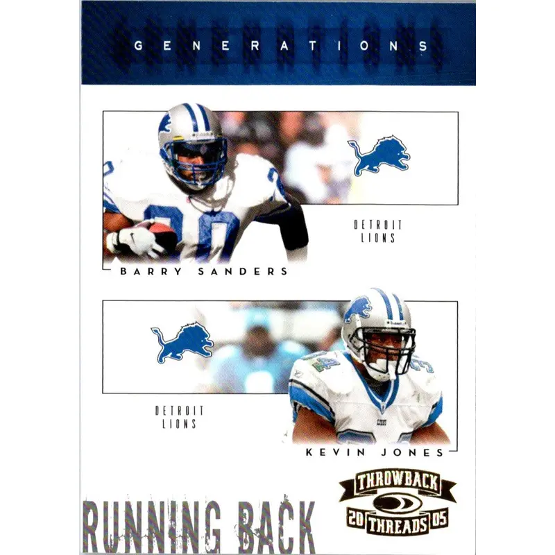 2005 Donruss Throwback Threads Generations Barry Sanders/Kevin Jones #G-3