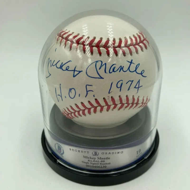Mickey Mantle Signed American League Baseball BGS Graded 10 GEM MINT Beckett