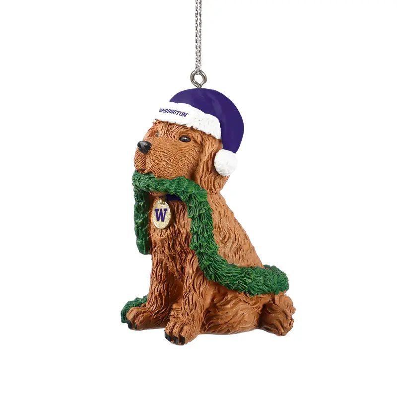Foco University of Washington Dog with garland ornament