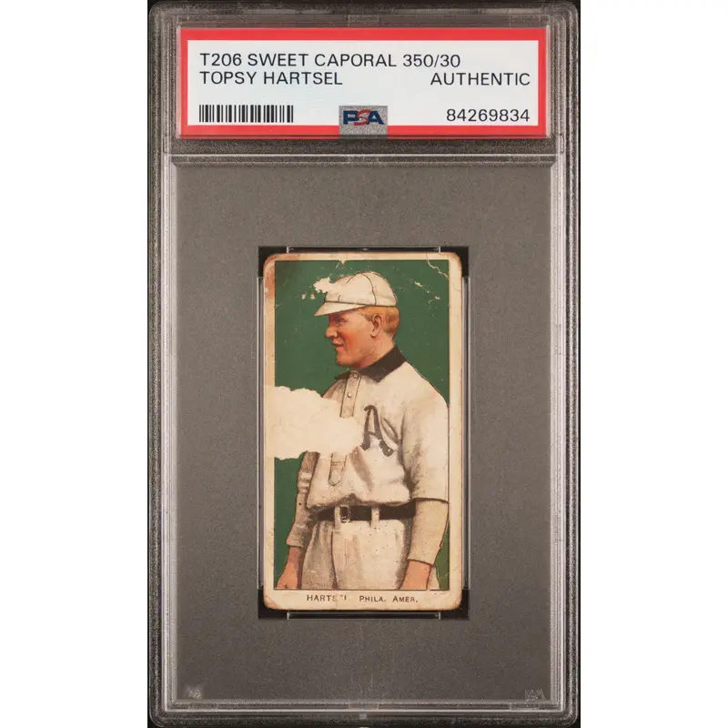 Topsy Hartsel 1909-11 T206 Sweet Caporal 350/30 PSA Authentic