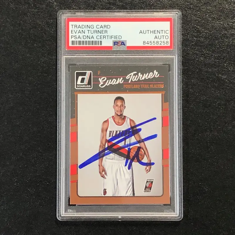 2016-17 Donruss Basketball #132 Evan Turner Signed Card AUTO PSA Slabbed Trailblazers