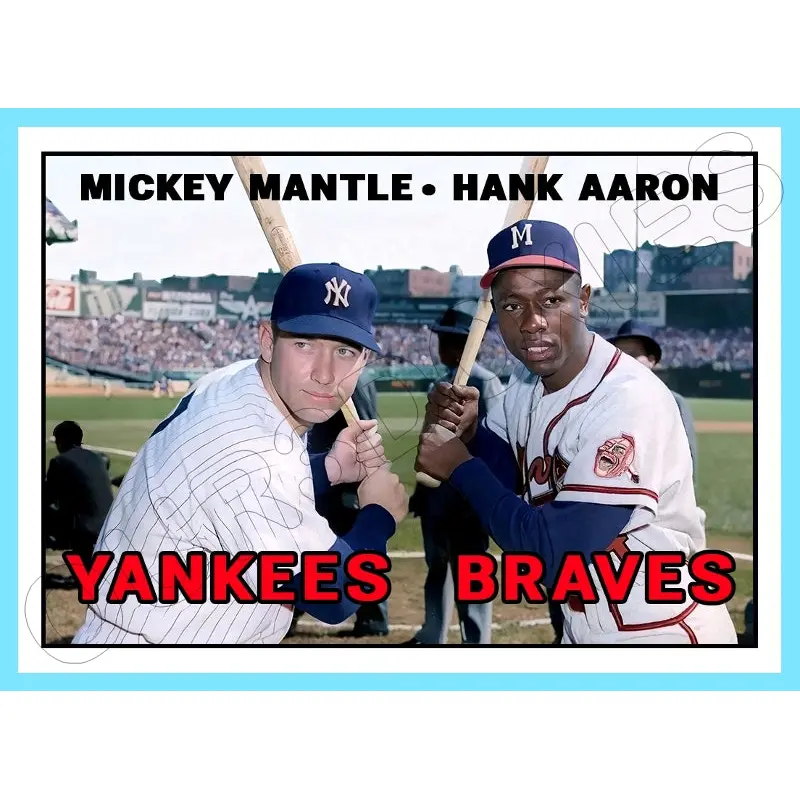 Mickey Mantle Hank Aaron 1967 Topps Custom Card - 4480