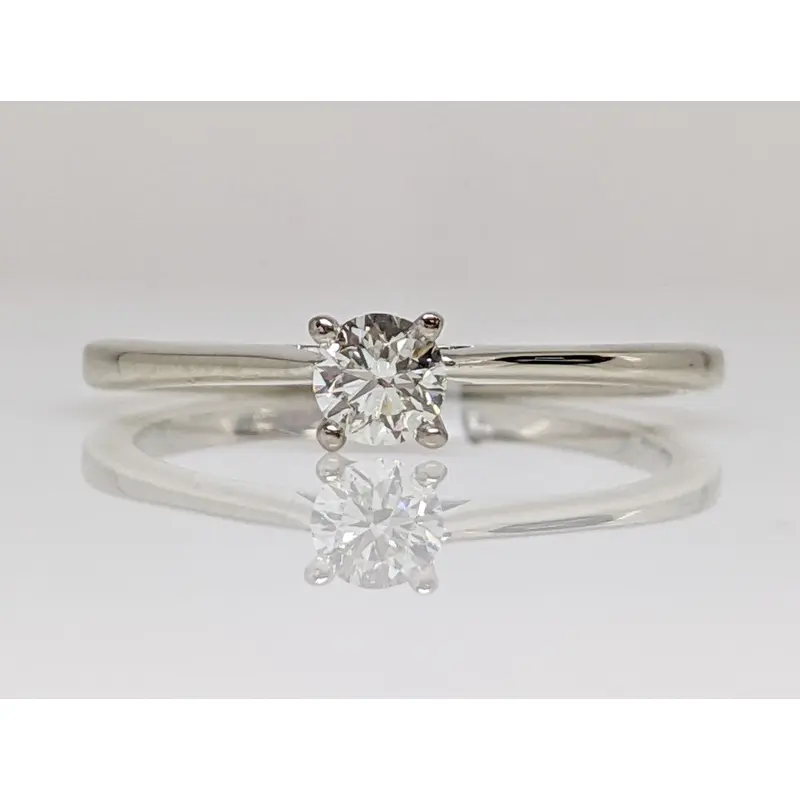 14K WHITE .23 CARAT TOTAL SI1 H DIAMOND ROUND ESTATE SOLITAIRE RING 1.9 GRAMS